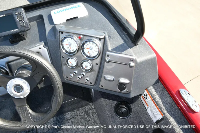 Slide: The Image of Dashboard of 2025 Tracker Pro Guide V-175 Combo boat with gauges and Lowrance device. - 30