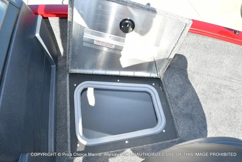 Slide: The Image of 2025 Tracker Pro Guide V-175 Combo boat storage compartment with pump-out feature. - 48