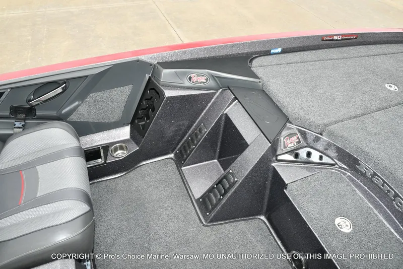 Slide: The Image of 2018 Ranger Z520L CUP boat interior with seating and storage compartments. - 47