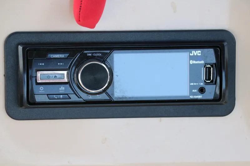 Slide: The Image of JVC Bluetooth stereo system on 2015 Sun Tracker Party Barge 20 DLX. - 26