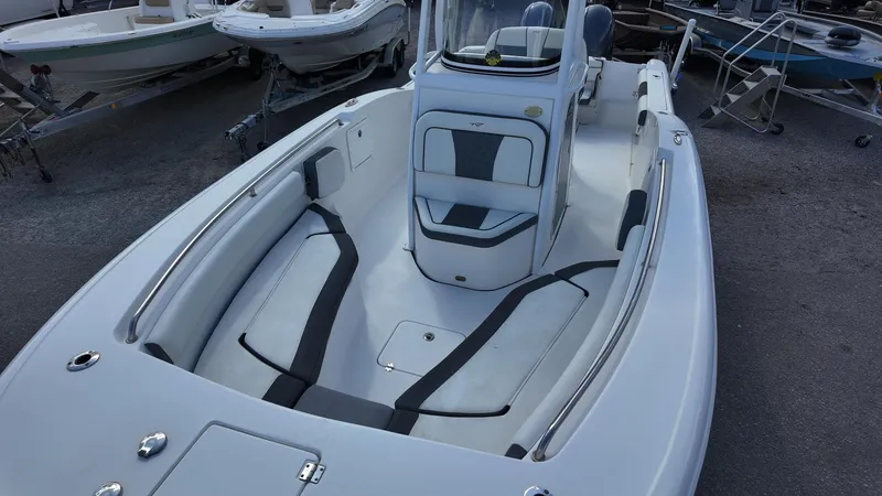 Slide: The Image of 2020 Tidewater 252 CC Adventure boat with spacious seating and sleek design. - 27