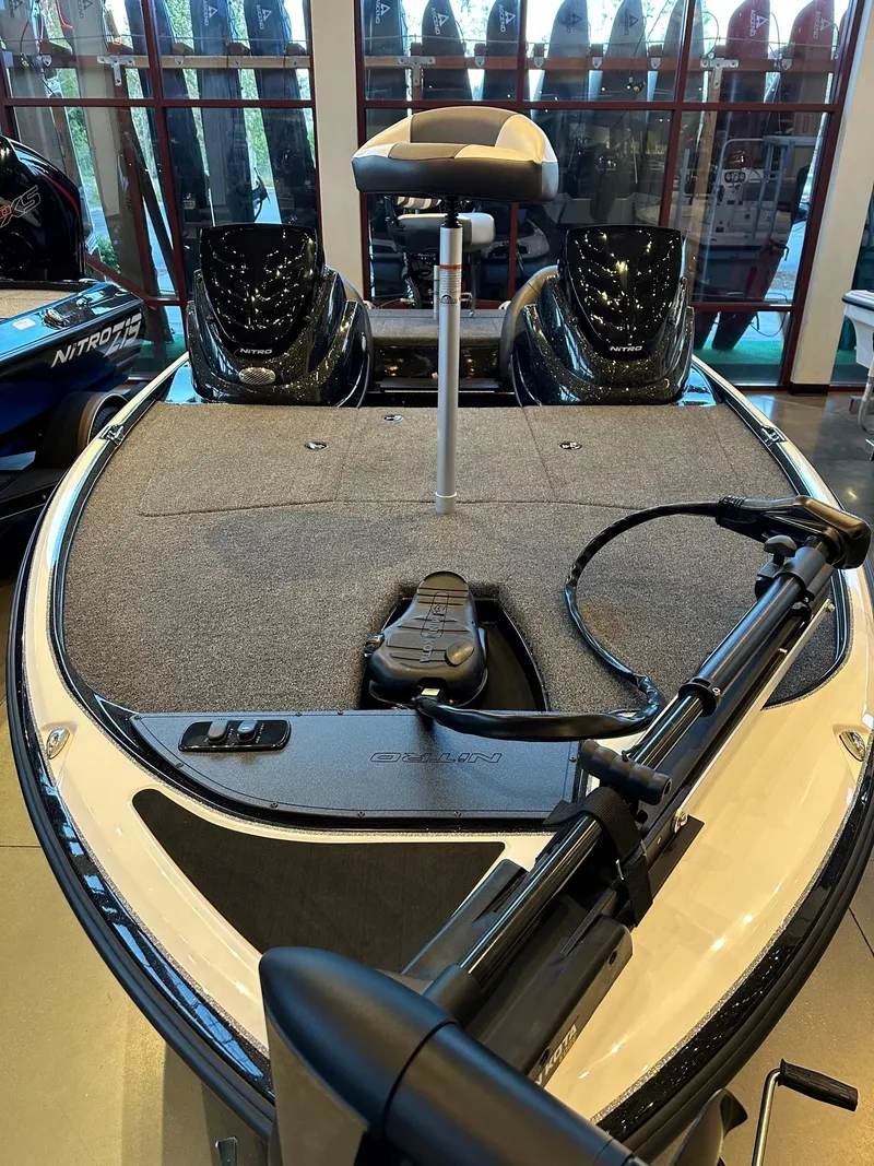 Slide: The Image of 2025 Nitro Z17 boat interior with advanced navigation system and sleek design. - 3