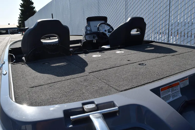 Slide: The Image of 2025 Nitro Z20 XL Pro boat interior with seating and control panel. - 2