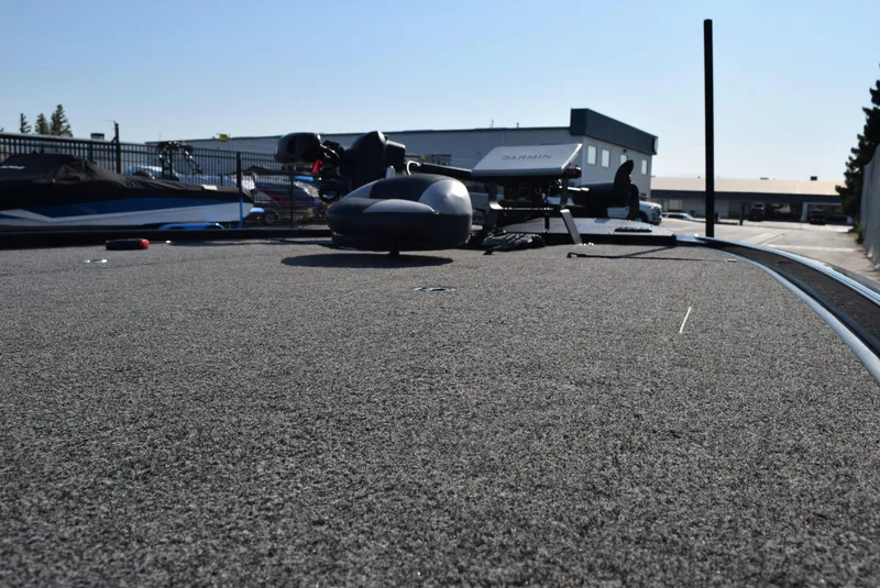 Slide: The Image of 2025 Nitro Z20 XL Pro boat deck with Garmin equipment, outdoor setting. - 5