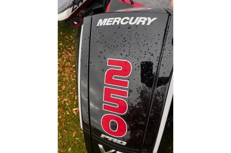 Slide: The Image of Mercury 250 Pro outboard motor on 2025 Tracker Savage 215 boat. - 89