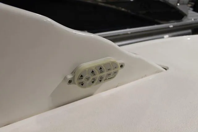 Slide: The Image of 2005 Kayot V220 boat detail with white speaker on deck. - 16
