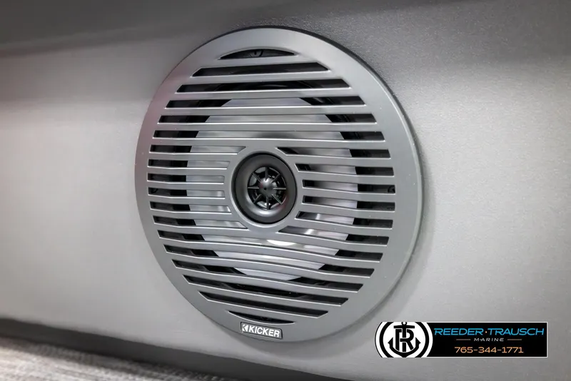 Slide: The Image of Speaker on 2025 Bennington 22 SSRSE boat, featuring Kicker audio system. - 37