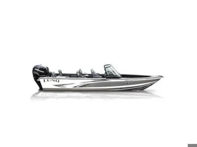 The Image of 2025 Lund 2175 Pro-V Sport boat, side view, sleek design, white and black color scheme. - 1
