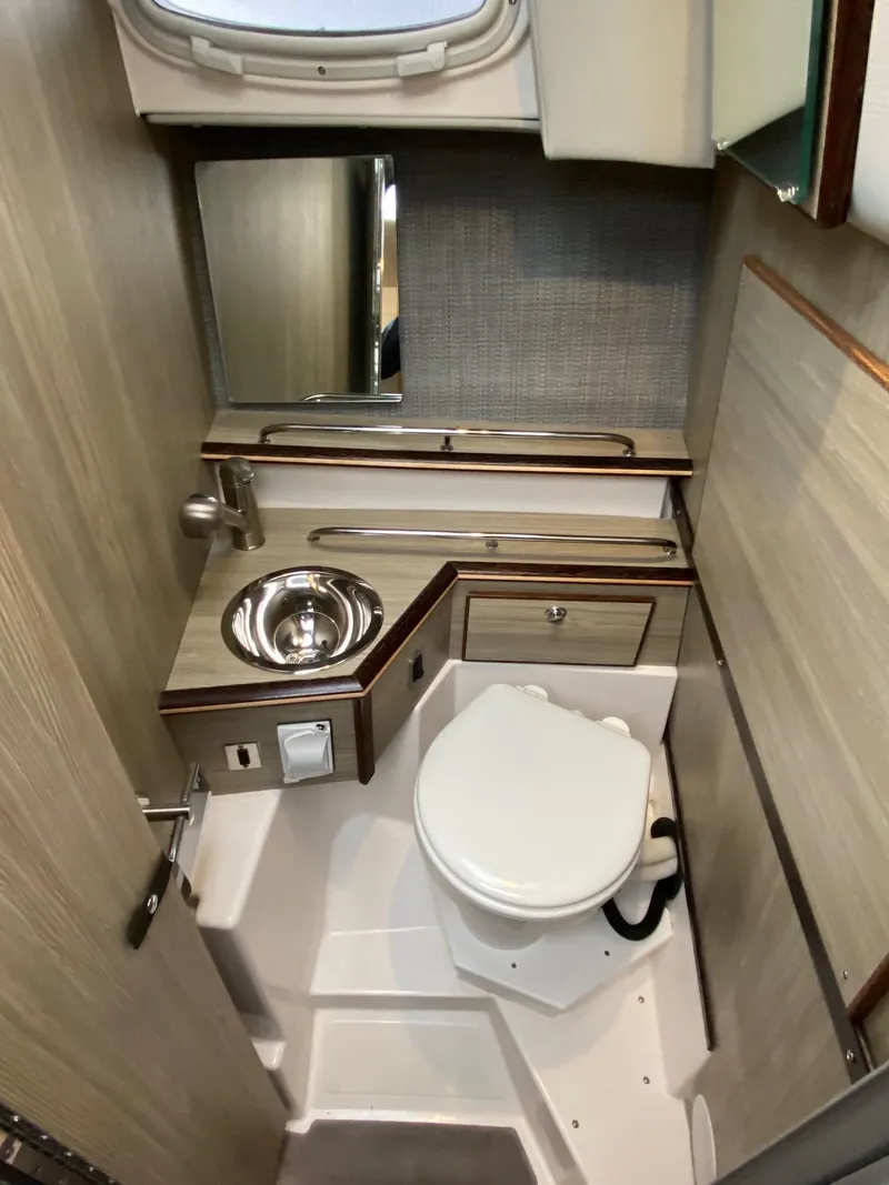 Slide: The Image of Compact bathroom in 2025 Solara S-250 C with modern fixtures and wood accents. - 20