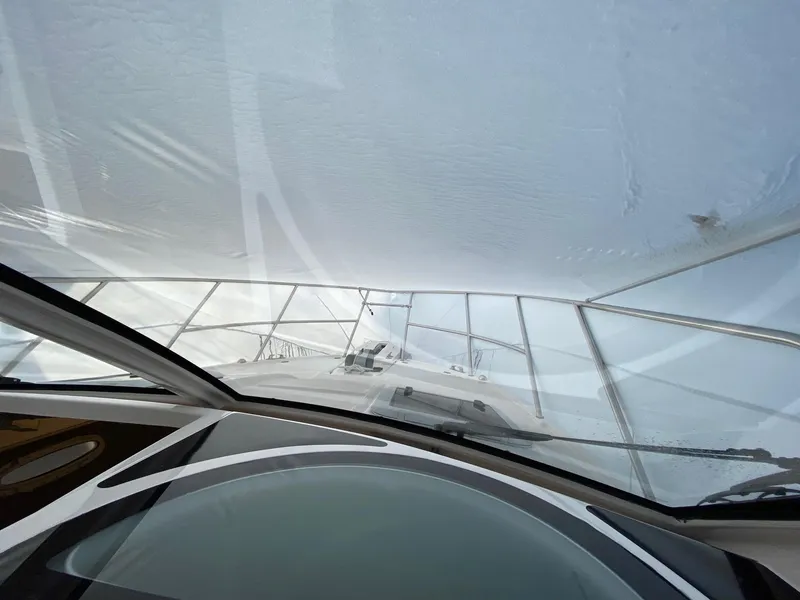 Slide: The Image of View from inside a 2025 Solara S-250 C boat, showcasing the deck and railing. - 27