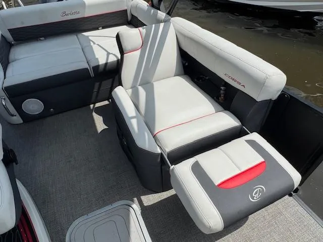Slide: The Image of 2023 Barletta CORSA 23 UA boat interior with luxurious seating and modern design. - 12