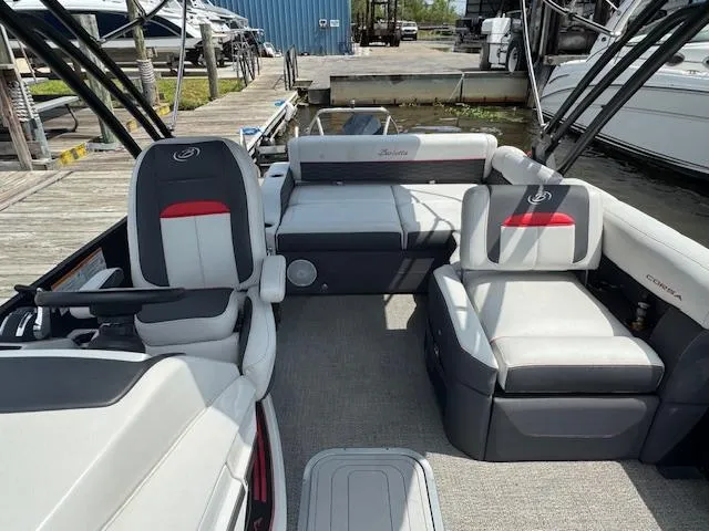 Slide: The Image of 2023 Barletta CORSA 23 UA boat interior with modern seating and sleek design. - 13
