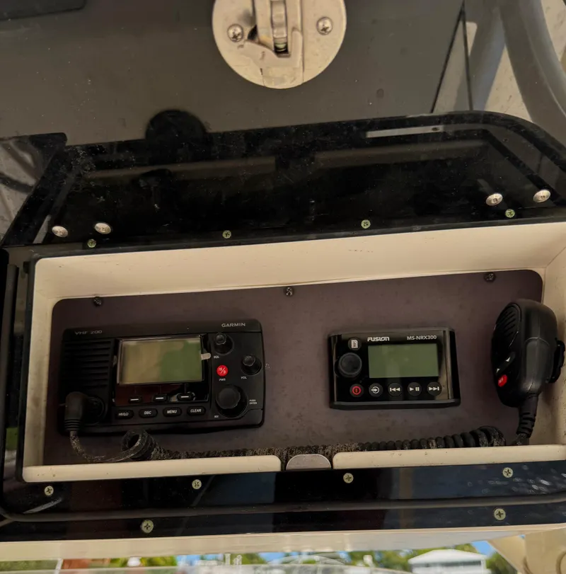 Slide: The Image of 2018 Key West Billistic 281 Center Console radio equipment with Furuno communication devices. - 11