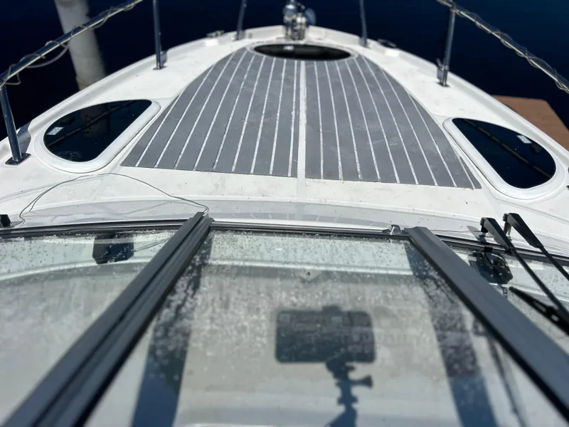 Slide: The Image of 2022 Regal 28 Express boat deck with sleek design and modern features. - 28