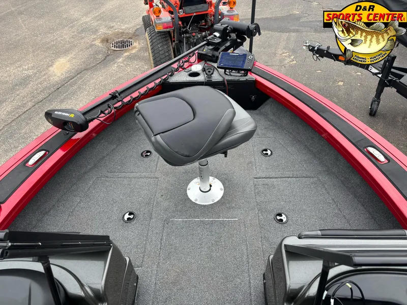 Slide: The Image of 2021 Tracker Targa V-19 WT Tournament Edition boat interior with seat and fishing equipment. - 5