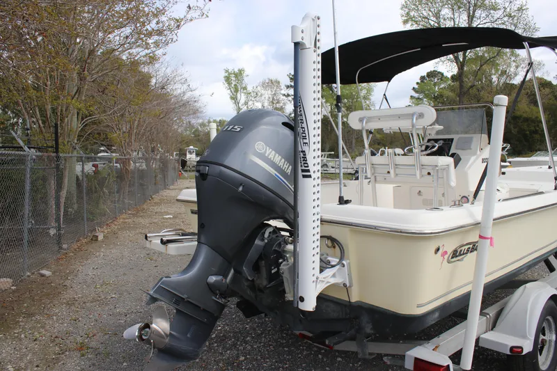 Slide: The Image of 2015 Bulls Bay 2000 boat with Yamaha outboard motor on a trailer. - 14
