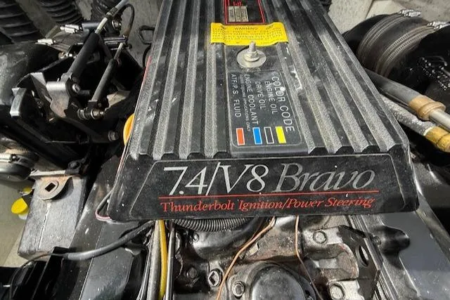 Slide: The Image of 1995 Cobalt 252 engine with 7.4L V8 Bravo, Thunderbolt ignition, power steering. - 26