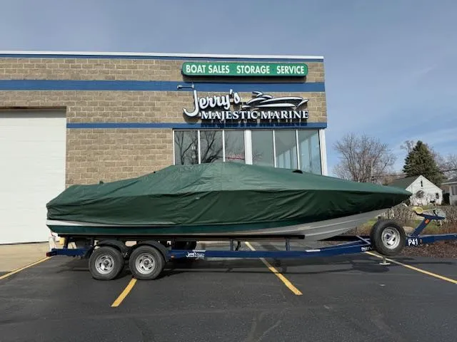 Slide: The Image of Covered 1995 Cobalt 252 boat on trailer at Jerry's Majestic Marine. - 31