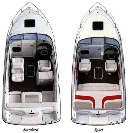 Slide: The Image of 1999 Chaparral 2135 SS boat interior layouts: Standard and Sport configurations. - 14