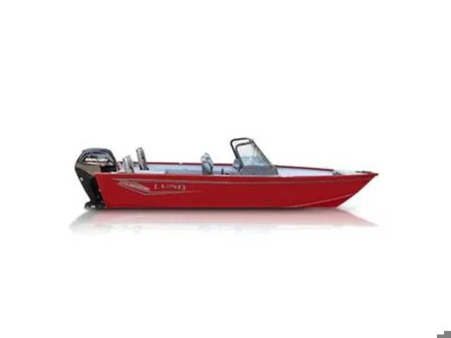 The Image of 2025 Lund 1775 Adventure Sport boat, red exterior, side view. - 1