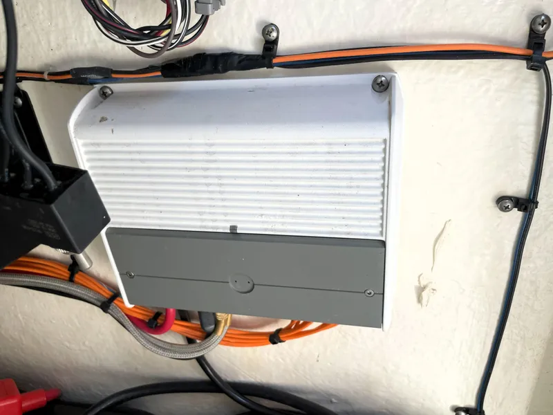 Slide: The Image of Electrical wiring and components inside a 2020 Tidewater 2300 Carolina Bay boat. - 43