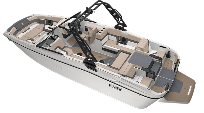 Slide: The Image of 2023 HEYDAY WAKE BOATS H20, sleek design, spacious seating, modern wakeboard tower. - 9