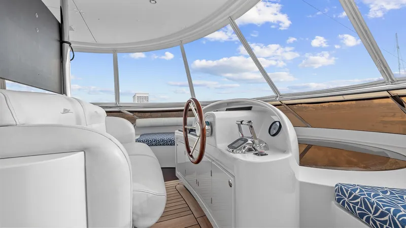 Slide: The Image of Luxurious 2005 New Zealand Yachts Wave Piercer interior with sleek white design and panoramic windows. - 15