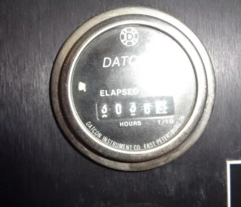 Slide: The Image of Hour meter showing 5036.6 hours on 1989 Hatteras 67 Cockpit Motor Yacht. - 34