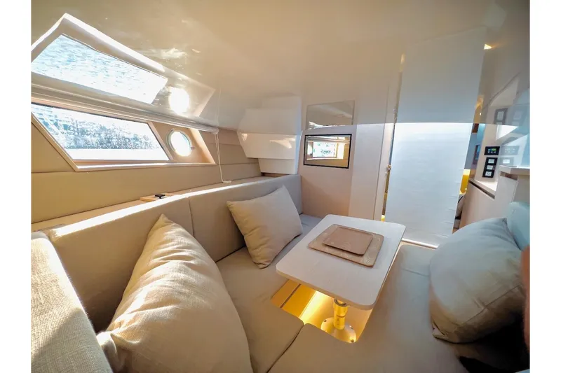 Slide: The Image of Luxurious interior of 2022 Tesoro T40 Inboard yacht with plush seating and modern design. - 24