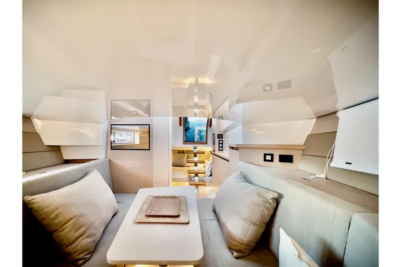 Slide: The Image of Modern interior of 2022 Tesoro T40 Inboard yacht with sleek design and comfortable seating. - 3