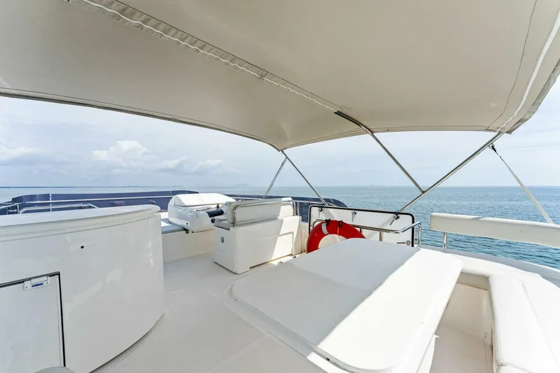 Slide: The Image of Luxurious 2013 Ferretti Yachts 620 with spacious deck and ocean view. - 44