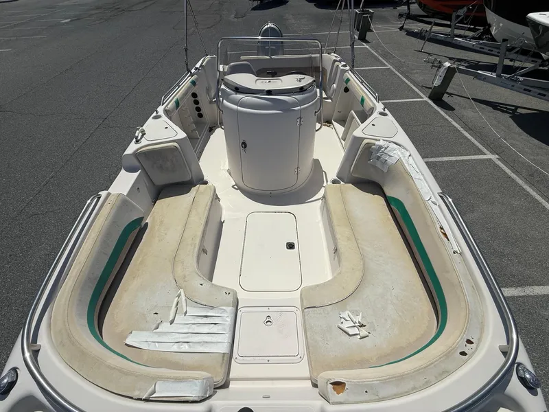 Slide: The Image of 2002 Hurricane Fun Deck GS211 boat with spacious seating and central console. - 9