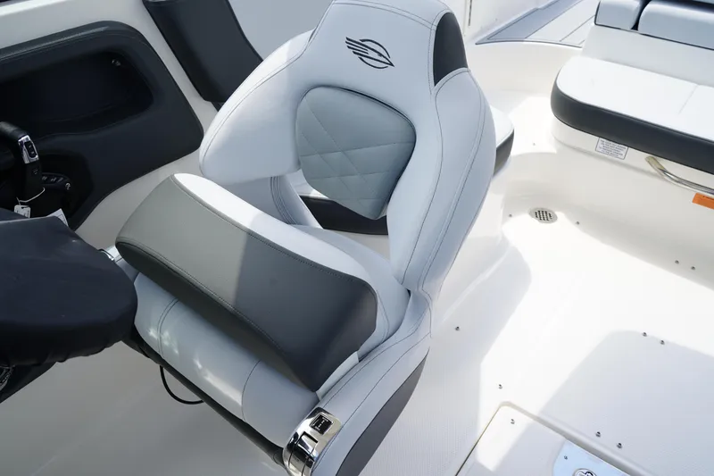 Slide: The Image of 2025 Chaparral 270 OSX boat seat, featuring sleek design and premium upholstery. - 29