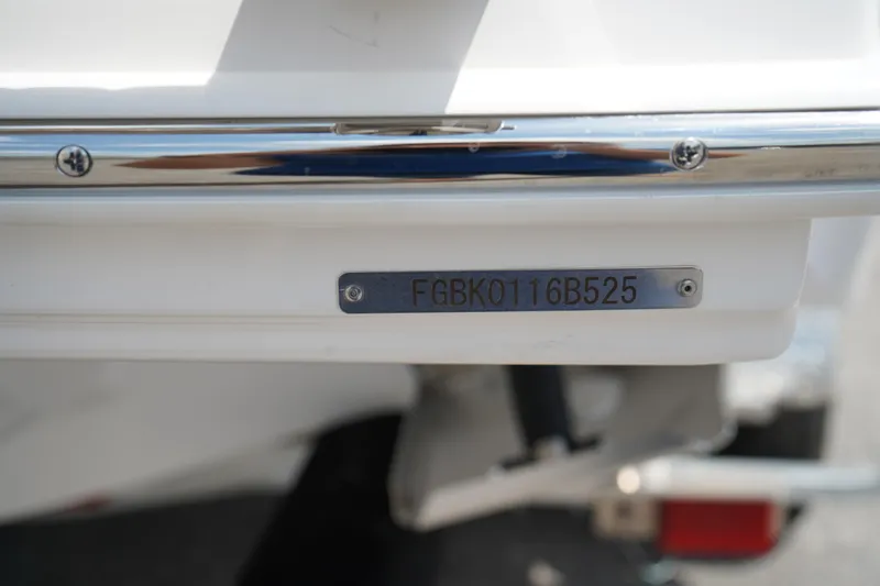 Slide: The Image of 2025 Chaparral 270 OSX boat hull identification number plate. - 44