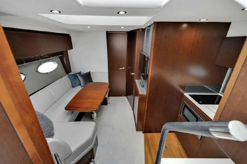 Slide: The Image of Luxurious interior of 2016 Princess V39 yacht with modern furnishings and sleek design. - 13