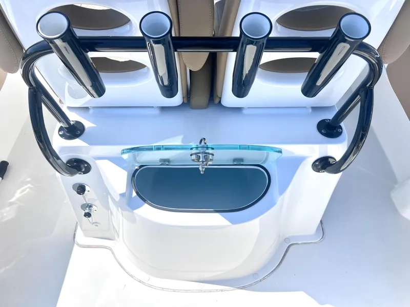 Slide: The Image of 2022 Cape Horn 24 XS boat with rod holders and livewell. - 48