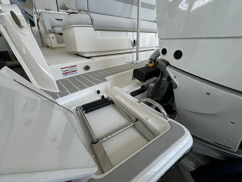 Slide: The Image of 2025 Tiara Yachts 34 LS boat with swim platform and ladder detail. - 5