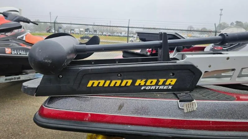 Slide: The Image of Minn Kota Fortrex trolling motor on 2017 Ranger Z518 boat, parked outdoors. - 4