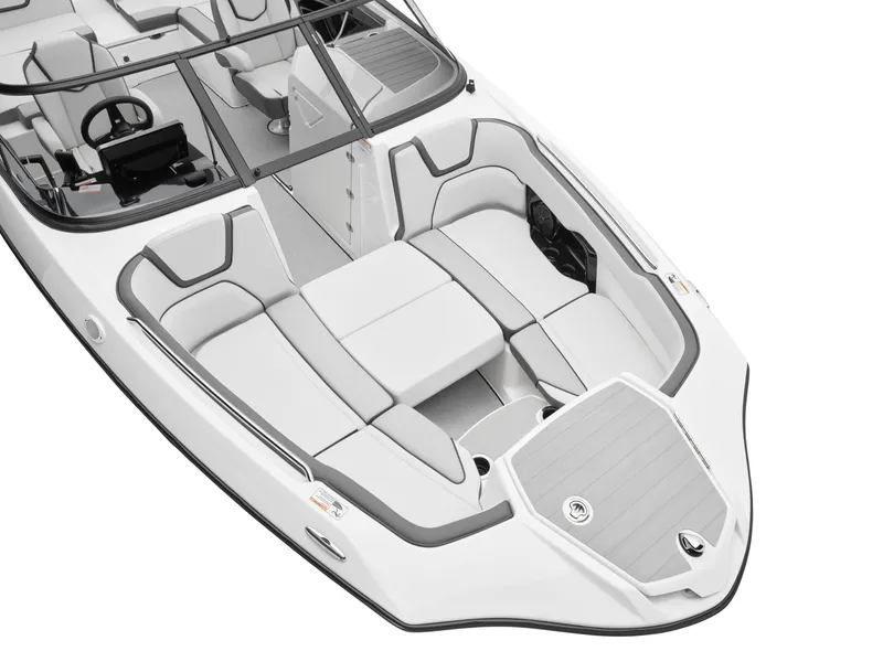 Slide: The Image of 2025 Yamaha Boats AR250 interior, featuring spacious seating and modern design. - 3