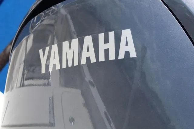 Slide: The Image of Yamaha engine on 2025 Key West 188 BR boat, close-up view. - 8