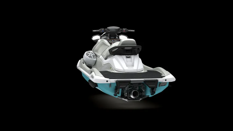Slide: The Image of 2025 Yamaha Waverunner VX Cruiser® with Audio, rear view, sleek design, black background. - 7