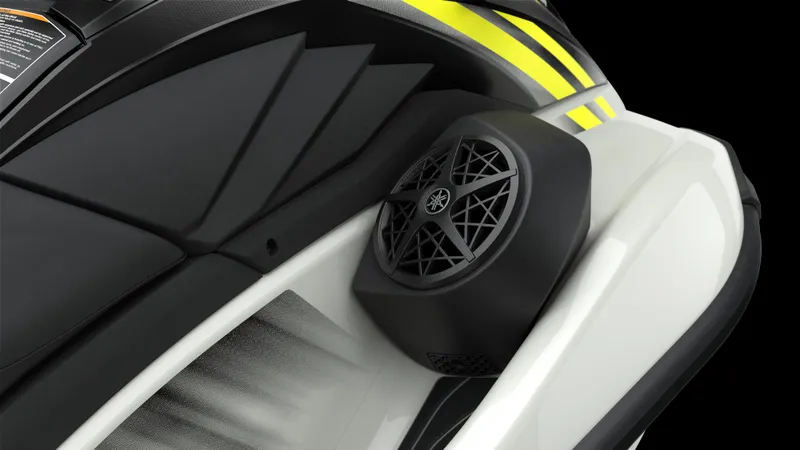 Slide: The Image of 2025 Yamaha Waverunner GP HO with Audio, featuring sleek design and integrated speaker system. - 6