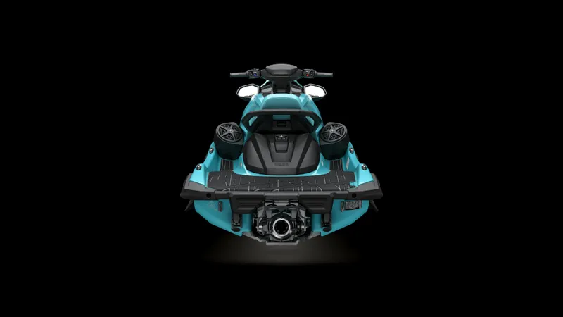 Slide: The Image of 2025 Yamaha Waverunner VX Limited HO, rear view, sleek design, turquoise color. - 6
