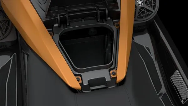 Slide: The Image of 2025 Yamaha Waverunner FX Cruiser HO storage compartment, featuring sleek design and audio system. - 9