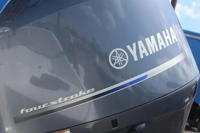 Slide: The Image of Yamaha four-stroke engine on 2022 Robalo R200 boat. - 11