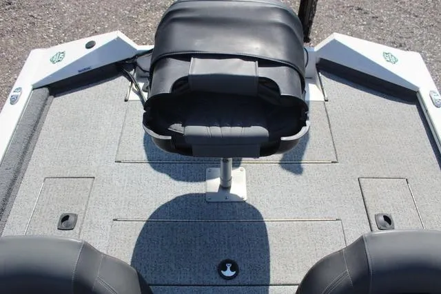 Slide: The Image of 2021 Tracker Pro Team 175 TXW Tournament Edition boat interior with seating and storage compartments. - 14