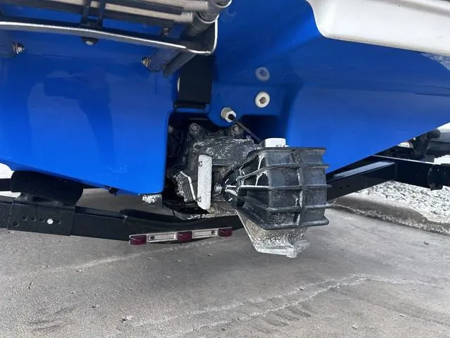 Slide: The Image of 2015 Yamaha Boats AR192 rear view showing propeller and hull details. - 8