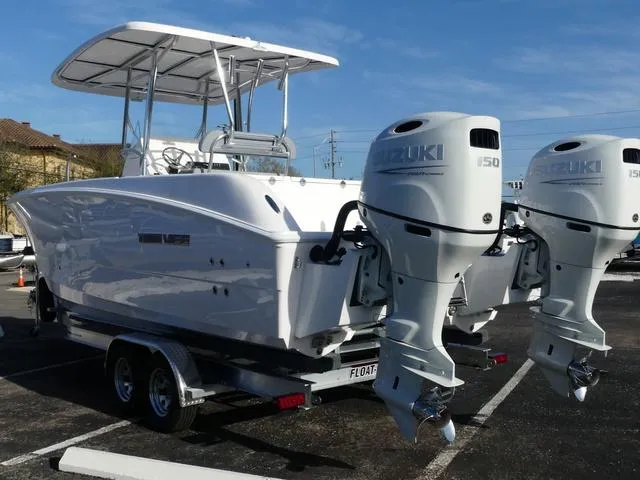 Slide: The Image of 2025 Twin Vee 240 Center Console STX boat deck, featuring spacious seating and modern design. - 23