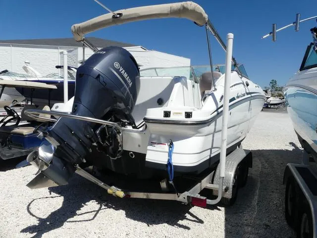 Slide: The Image of 2018 Hurricane SD 2200 OB boat on trailer with Yamaha outboard motor. - 6