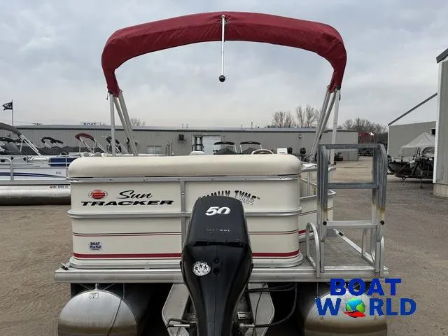 Slide: The Image of 2006 Sun Tracker Party Barge 20 Pontoon with red canopy and 50 HP motor. - 42